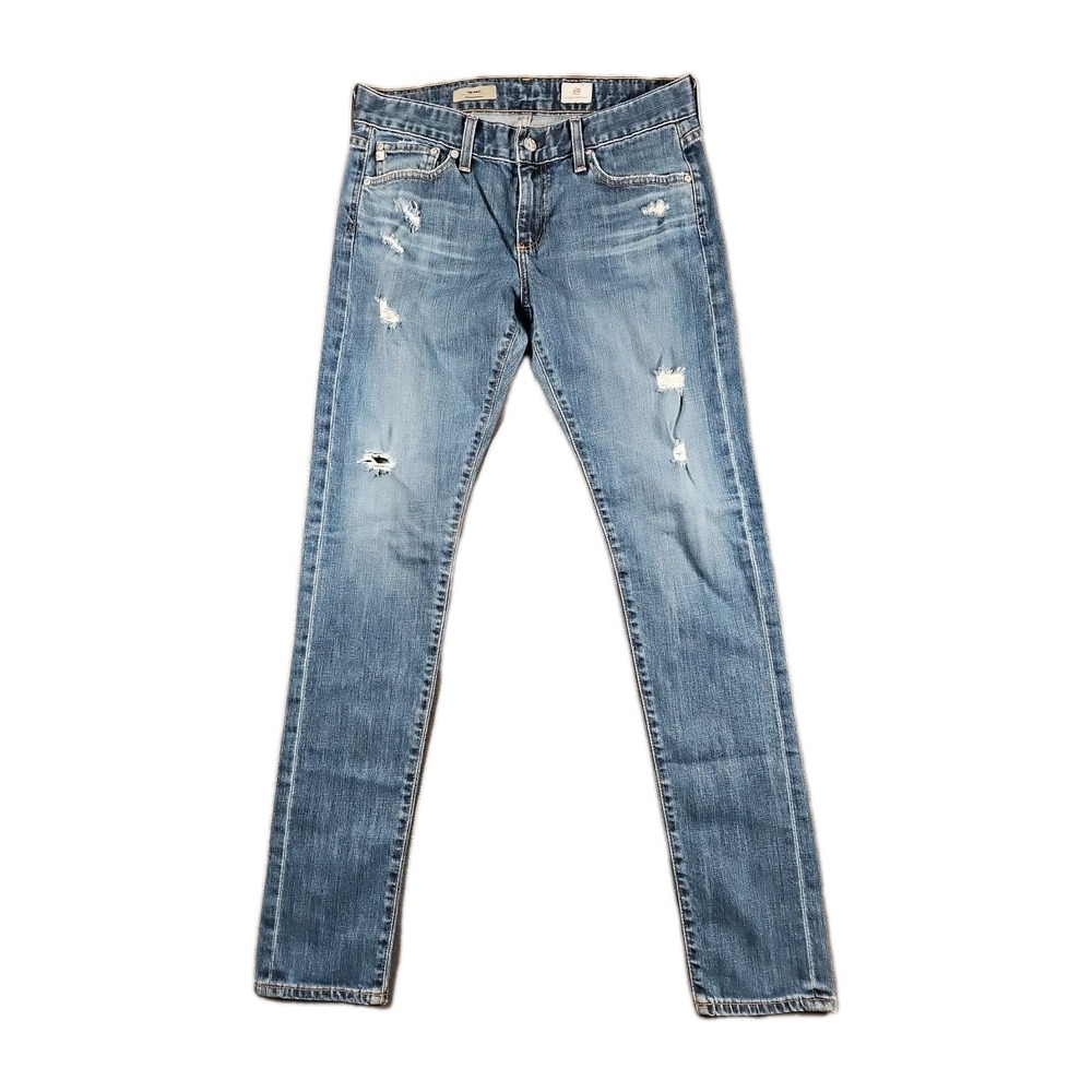 AG Adriano Goldschmied Nikki Relaxed Skinny Jeans Womens 27 R Distressed Low USA